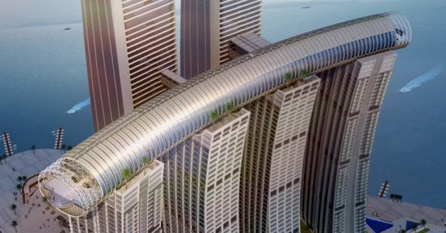 Thiết kế cầu giống nhà chọc trời nằm ngang ở Trung Quốc