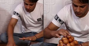 Giữ thăng bằng 18 quả trứng trên mu bàn tay, người đàn ông lập kỷ lục thế giới