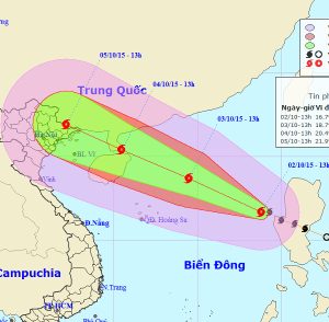 Bão Mujigae có thể đổ bộ Quảng Ninh – Hải Phòng