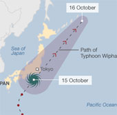 Bão mạnh nhất một thập kỷ áp sát Tokyo