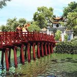 Tại sao cầu Thê Húc được sơn màu đỏ, hướng về phía Mặt trời?
