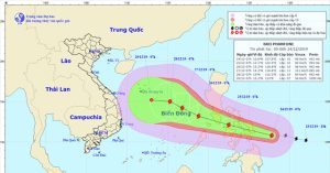 Bão Phanfone giật cấp 14 đang hướng vào miền Trung