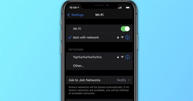 Ký tự đặc biệt làm hỏng kết nối Wi-Fi trên iPhone