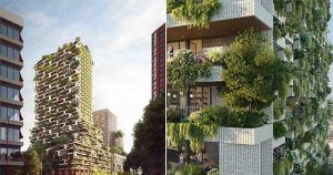 Tòa nhà phủ cây xanh tương đương 10.000m2 rừng